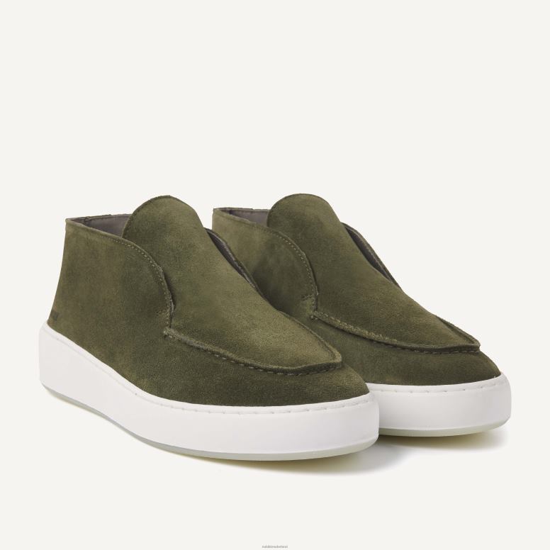 Nubikk Heren jiro suo halfhoge loafers H22BN67 schoenen groente