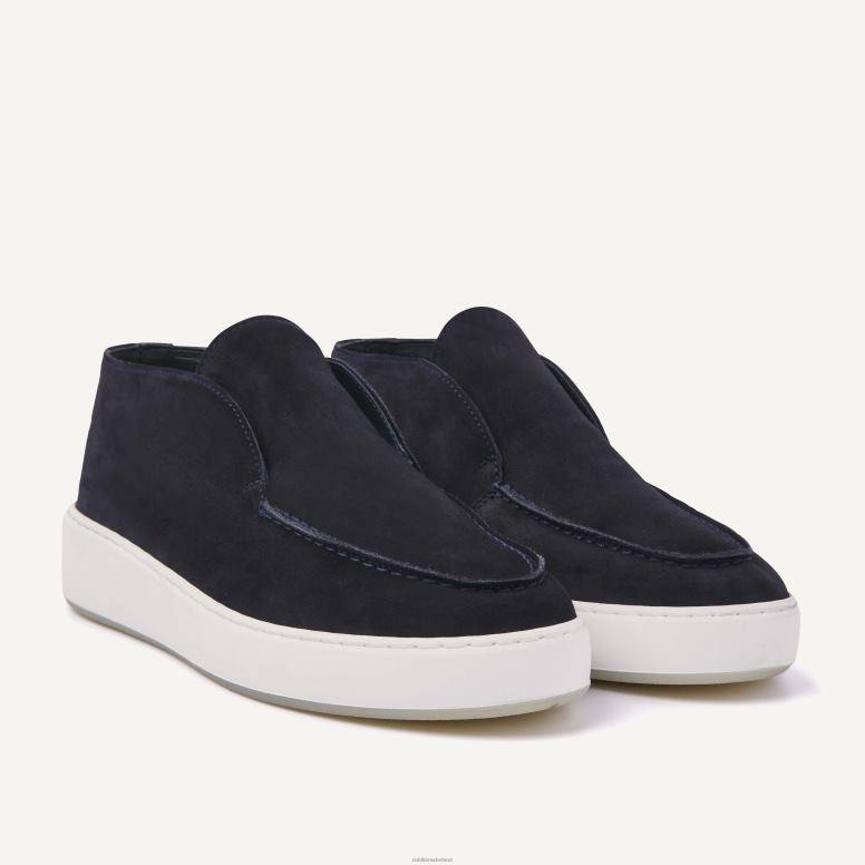 Nubikk Heren jiro suo halfhoge loafers H22BN68 schoenen donkerblauw