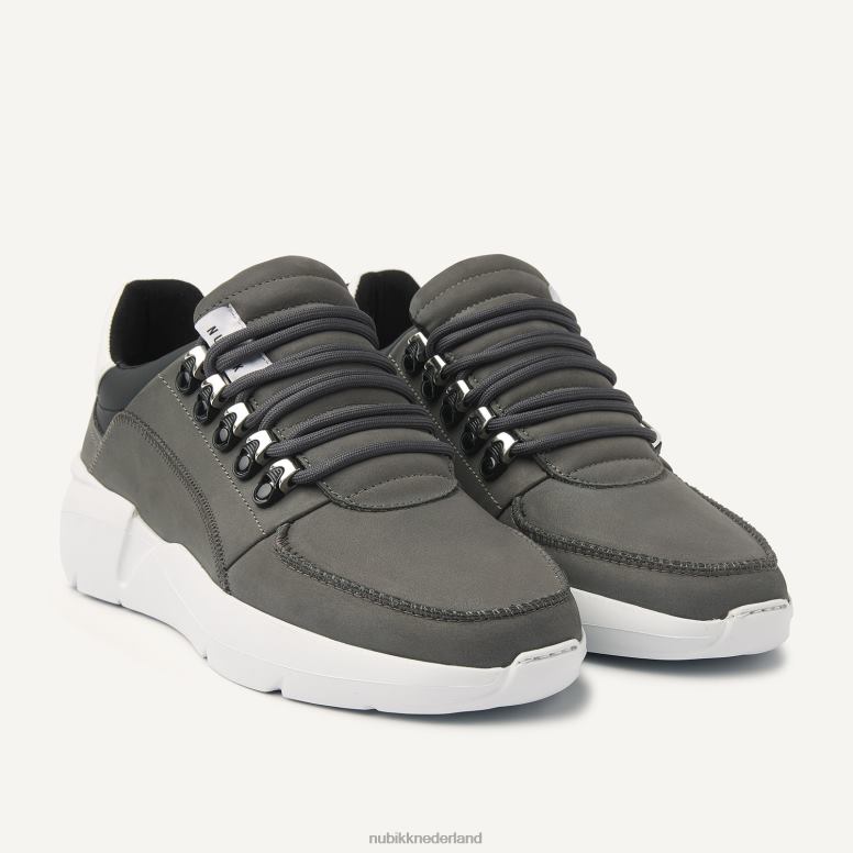 Nubikk Heren roque romeinse combi sneakers H22BN23 schoenen donker grijs