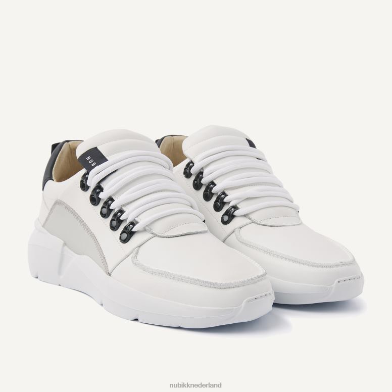 Nubikk Heren roque romeinse witte sneakers H22BN24 schoenen multi-wit