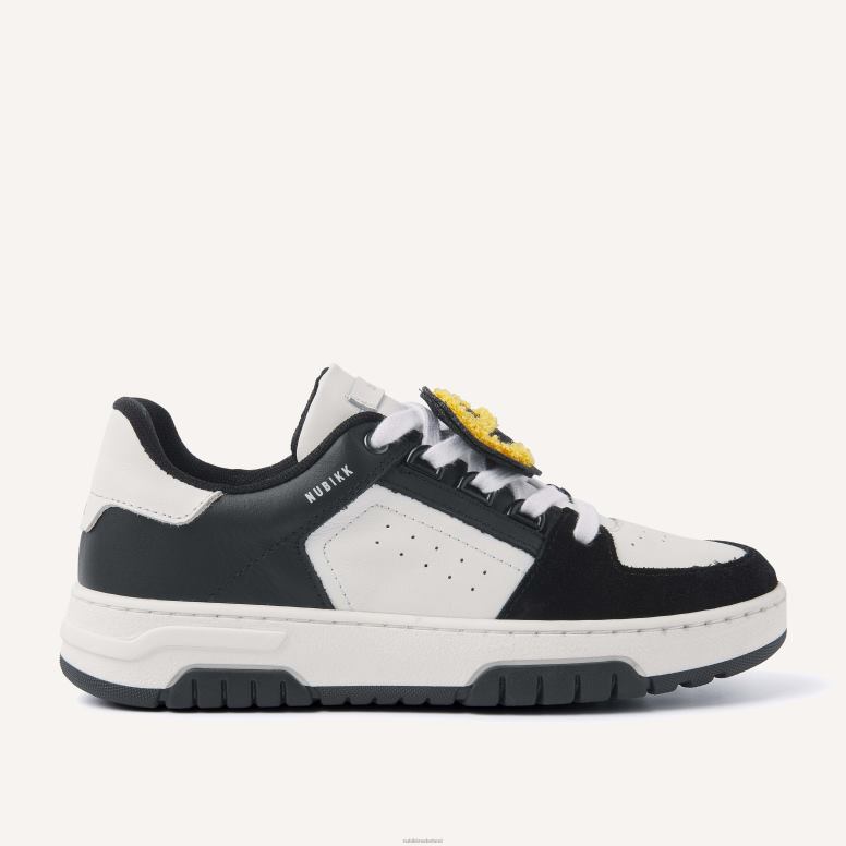 Nubikk kinderen mand buxton jr witte sneakers H22BN225 schoenen zwart