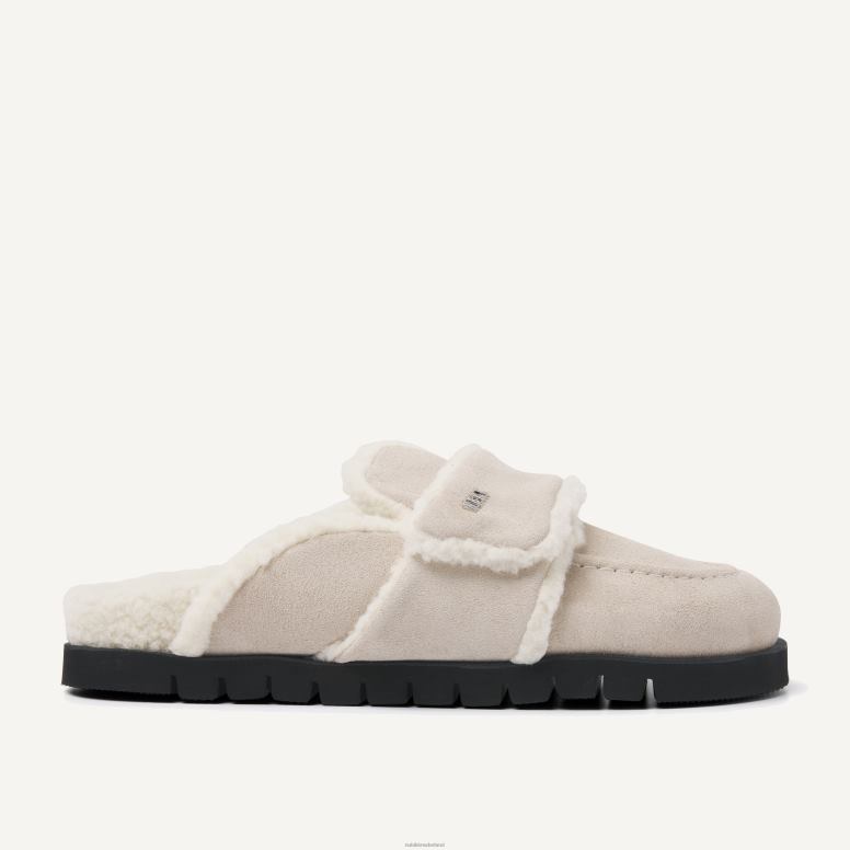 Nubikk vrouwen Suède pantoffels van teddybont H22BN101 schoenen beige