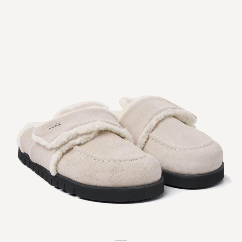 Nubikk vrouwen Suède pantoffels van teddybont H22BN101 schoenen beige