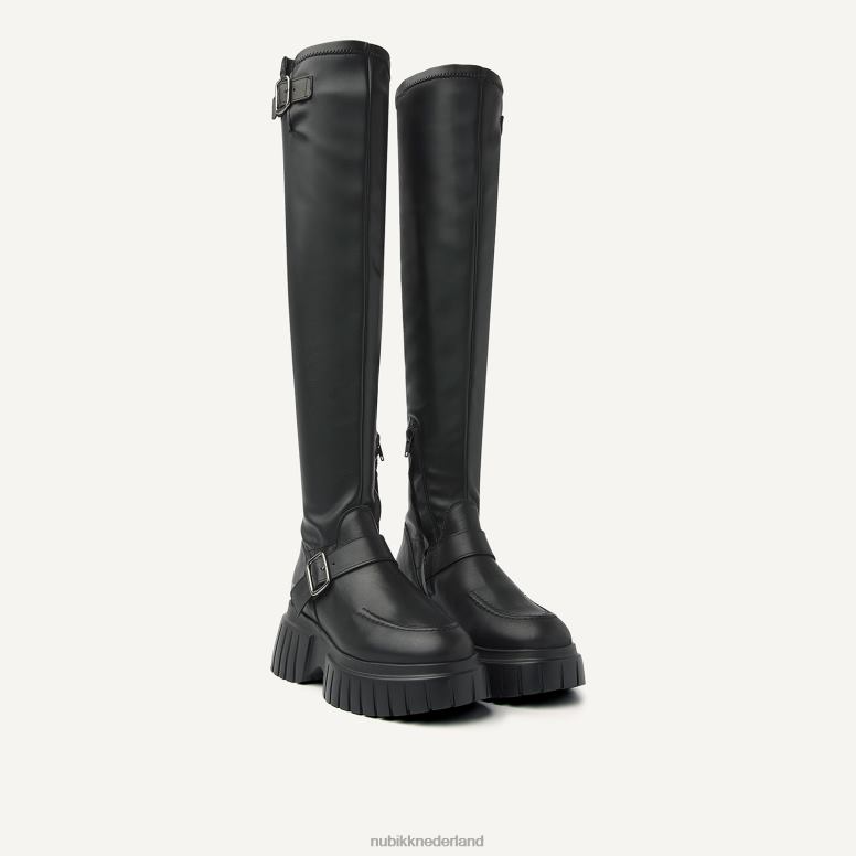 Nubikk vrouwen hoge laarzen van miley eiffel H22BN197 schoenen zwart