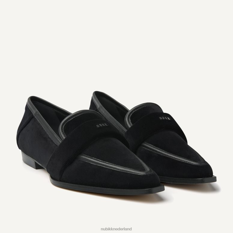 Nubikk vrouwen Delphine fluwelen loafer H22BN141 schoenen zwart