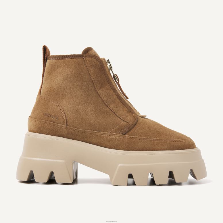 Nubikk vrouwen Flore enkellaarsjes van rockbont H22BN174 schoenen cognac