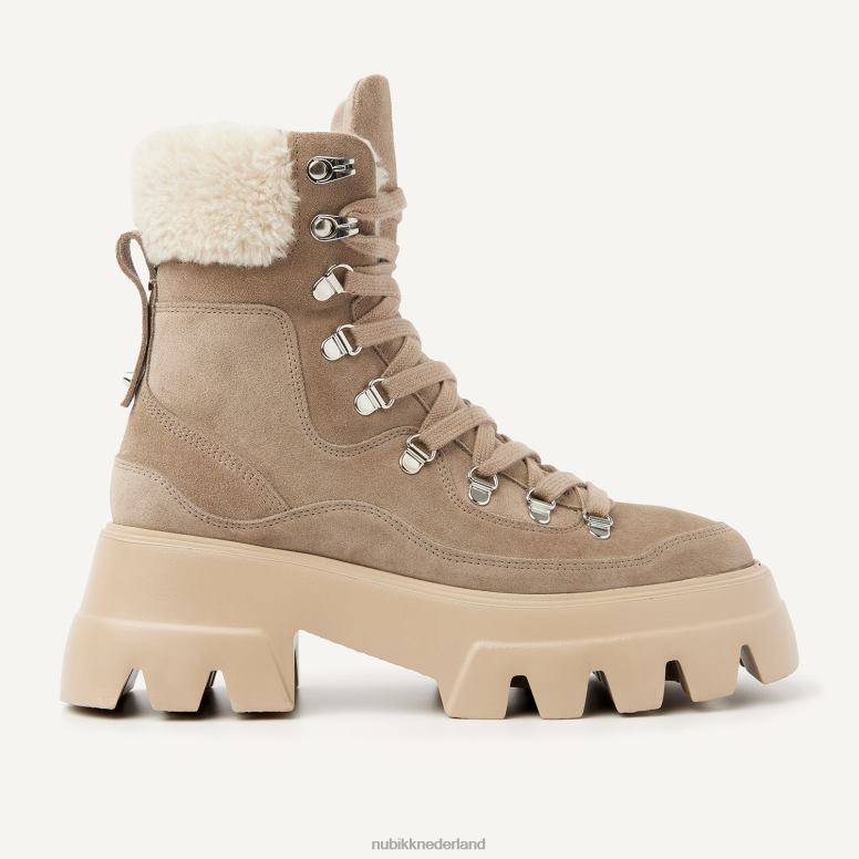 Nubikk vrouwen Flore montagne bont suède laarzen H22BN166 schoenen taupe