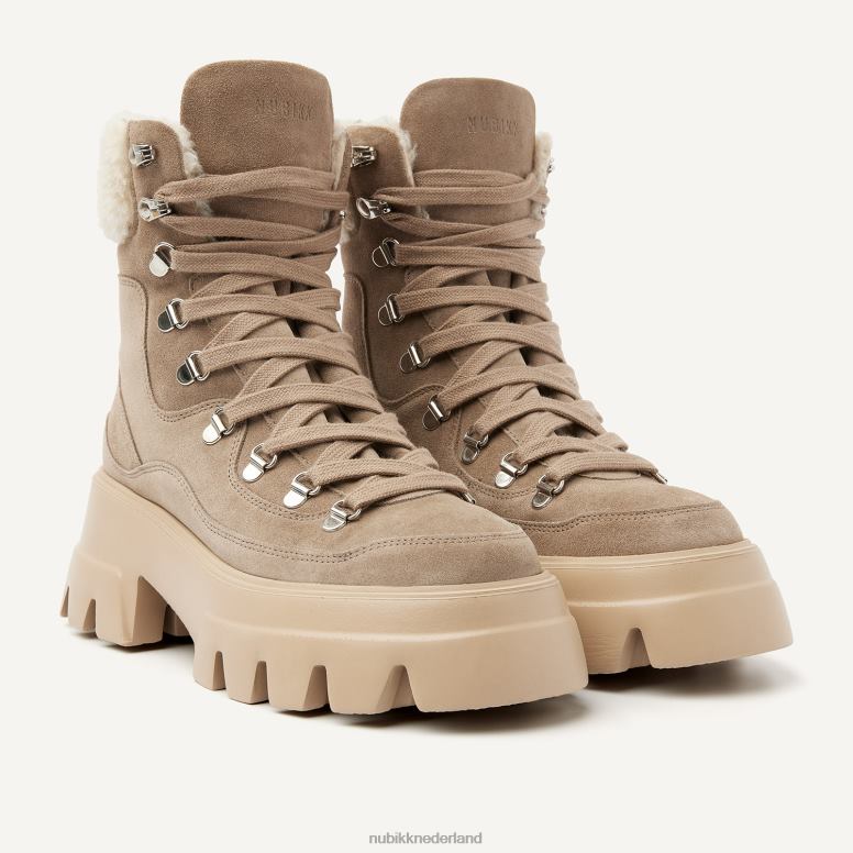 Nubikk vrouwen Flore montagne bont suède laarzen H22BN166 schoenen taupe