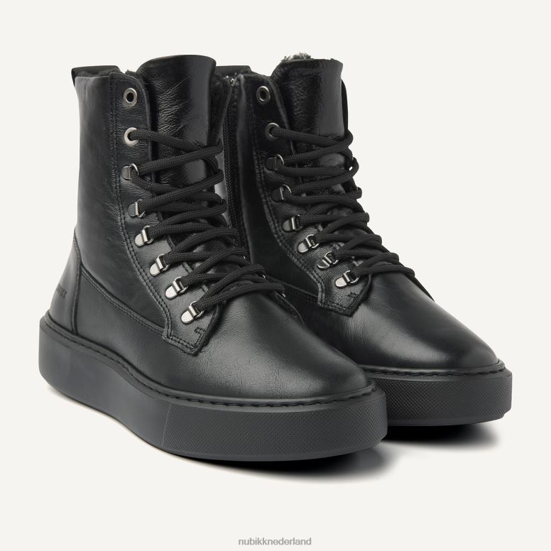 Nubikk vrouwen Vince dunya bont laklaarzen H22BN159 schoenen zwart