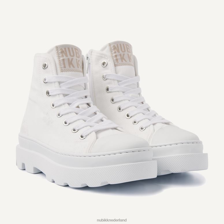 Nubikk vrouwen Monro Charly denim sneakers H22BN155 schoenen wit