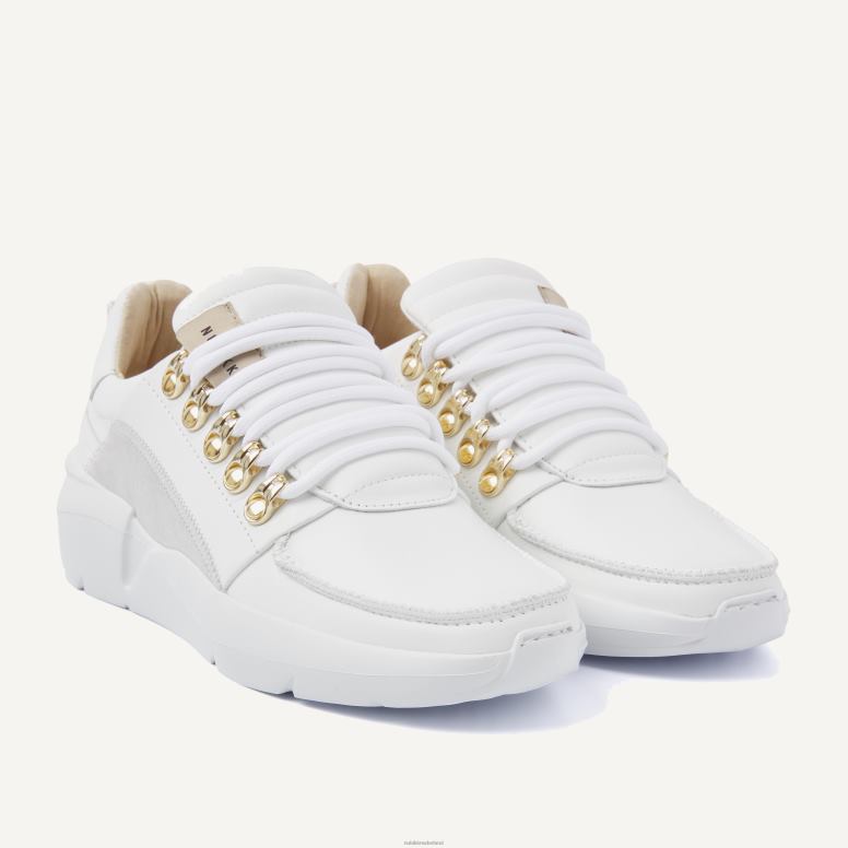Nubikk vrouwen roque romeinse witte sneakers H22BN132 schoenen goud